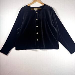 Vintage Diane Von Furstenberg The Color Authority Velvet Button Up Cardigan 2X